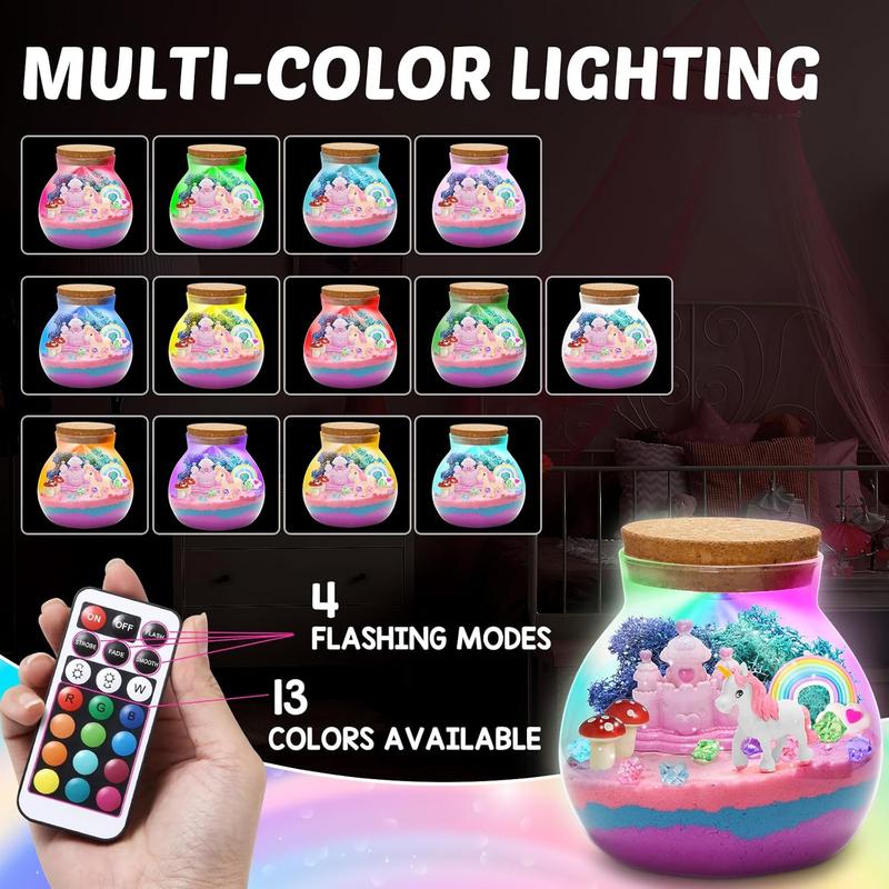 Christmas gift Night Light Unicorn Terrarium Kit for Kids: Christmas Gift  DIY Unicorn Arts & Crafts Kit for Girls Aged 4-8 Magical Gift