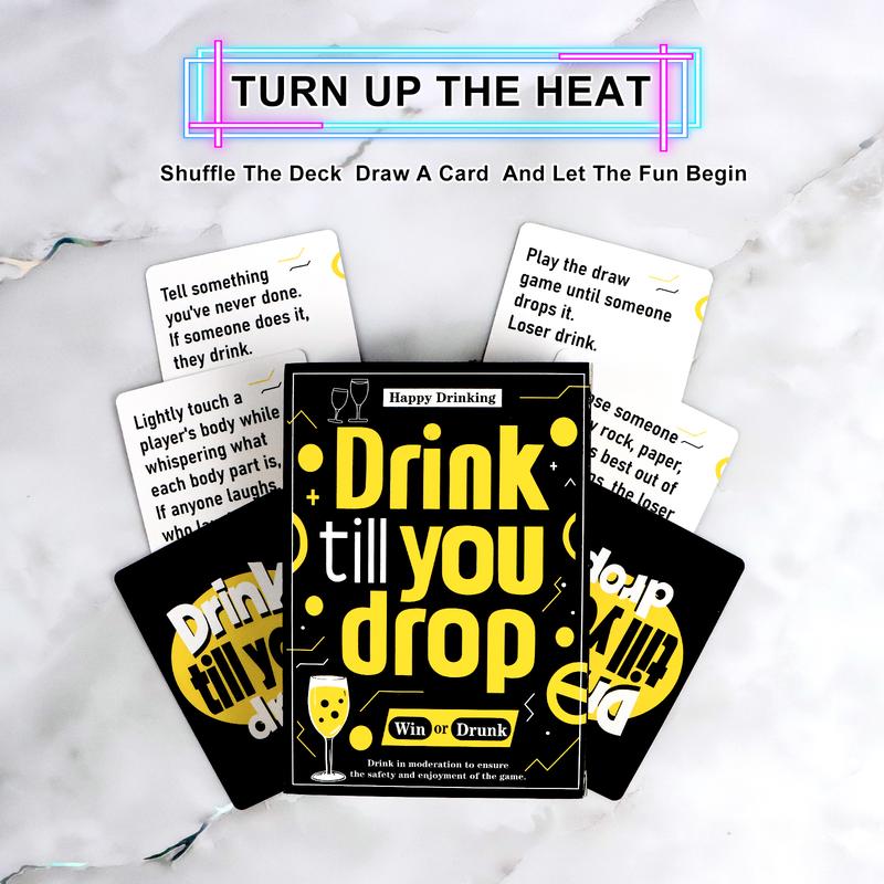 150pcs Adult Fun Drinking Game-Drink till you drop, Adult Party Games Multiple Hilarious Dares Scenarios Play with Friends and Families, Interactive Challenges for Adult Drinking Card Game Nights