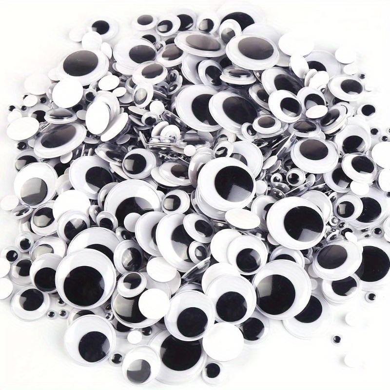 Self-adhesive Wiggle Googly Eyes, 100pcs set Mixed Size Black Wiggle Googly Eyes, Party Accessories for DIY Craft, Home Decor