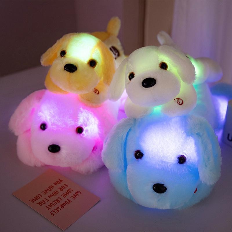 35cm 13.77in LED Dog, 1 Count Plush Toy Glow in the Night Plush Dog Toy (Battery Not Included) Soft Cartoon Dog Stuffed Animals Christmas Birthday Gift