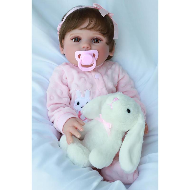 [IN STOCK] Realistic Reborn Baby Dolls - 18 Inch Silicone Baby Girl, Real Life Dolls with Full Body Vinyl, Newborn Lifelike Weighted Dolls for Ages 3+ Gift