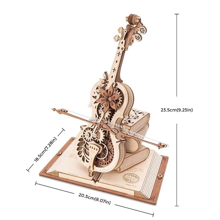 ROKR 3D Wooden Puzzles for Adults,Wooden Music Box Kits-Cello Wood Model Kits for Adults to Build,Stem Projects for Kids Ages 12-16,Birthday Gifts Christmas Gifts Hobbies for Women Men Halloween Gifts