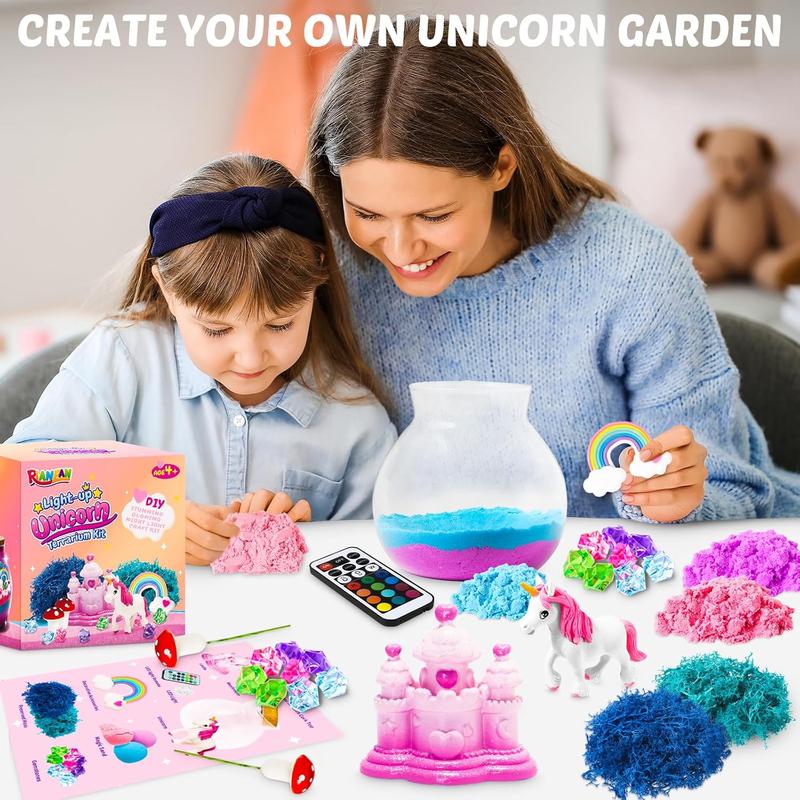 Christmas gift Night Light Unicorn Terrarium Kit for Kids: Christmas Gift  DIY Unicorn Arts & Crafts Kit for Girls Aged 4-8 Magical Gift