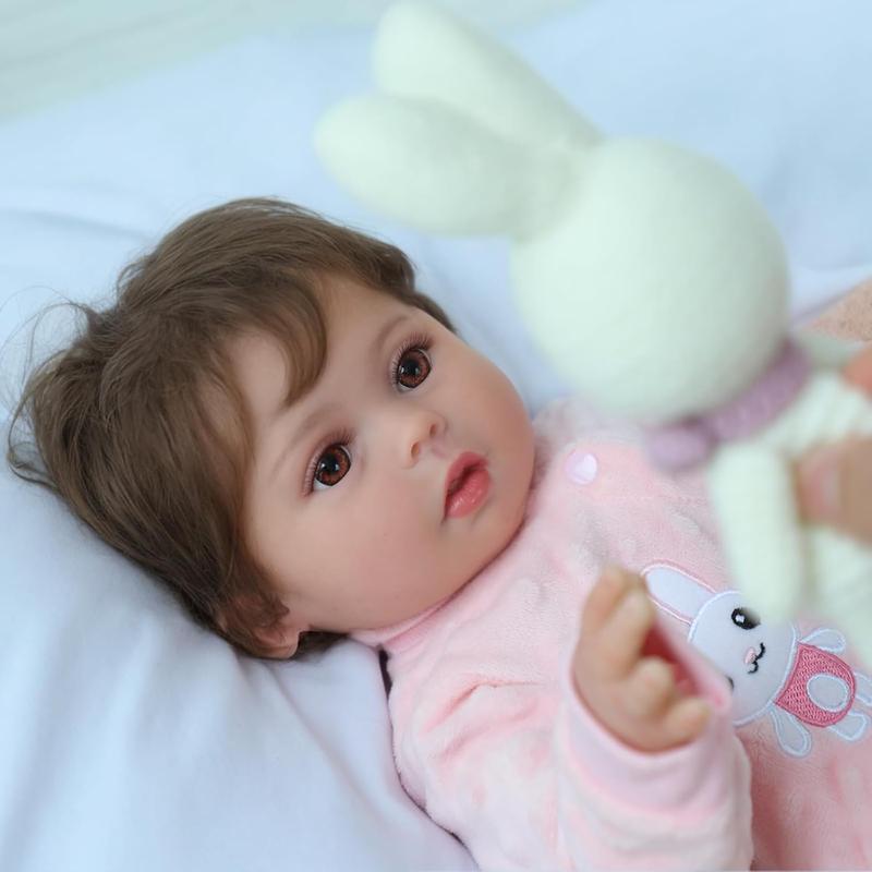 [IN STOCK] Realistic Reborn Baby Dolls - 18 Inch Silicone Baby Girl, Real Life Dolls with Full Body Vinyl, Newborn Lifelike Weighted Dolls for Ages 3+ Gift