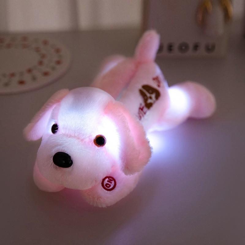 35cm 13.77in LED Dog, 1 Count Plush Toy Glow in the Night Plush Dog Toy (Battery Not Included) Soft Cartoon Dog Stuffed Animals Christmas Birthday Gift