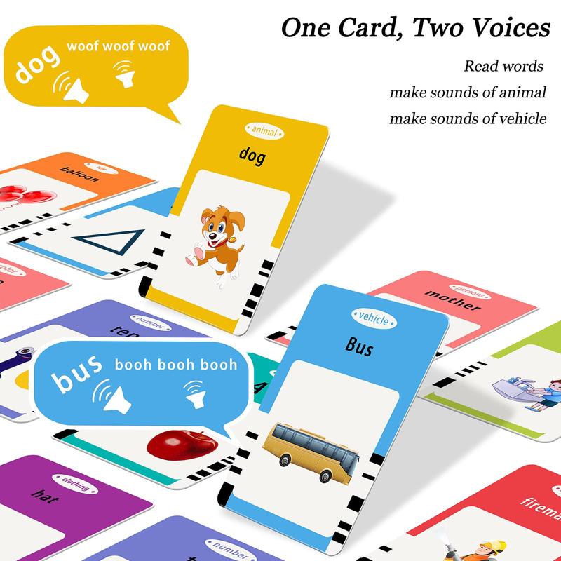 Talking Flash Cards Learning English Toys for Boys and Girls, Learning Cards Sensory Toys, Speech Training Toys, 112 Cards 224 Sight Words Speaking Flash Cards,Montessori Interactive Educational Learning Tools Christmas Gifts