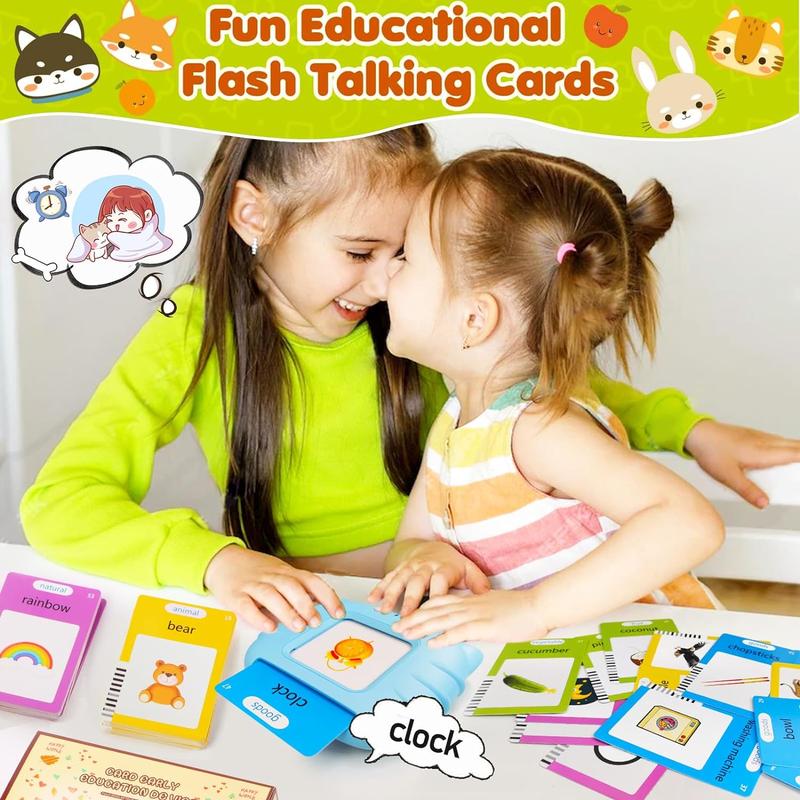 Talking Flash Cards Learning English Toys for Boys and Girls, Learning Cards Sensory Toys, Speech Training Toys, 112 Cards 224 Sight Words Speaking Flash Cards,Montessori Interactive Educational Learning Tools Christmas Gifts