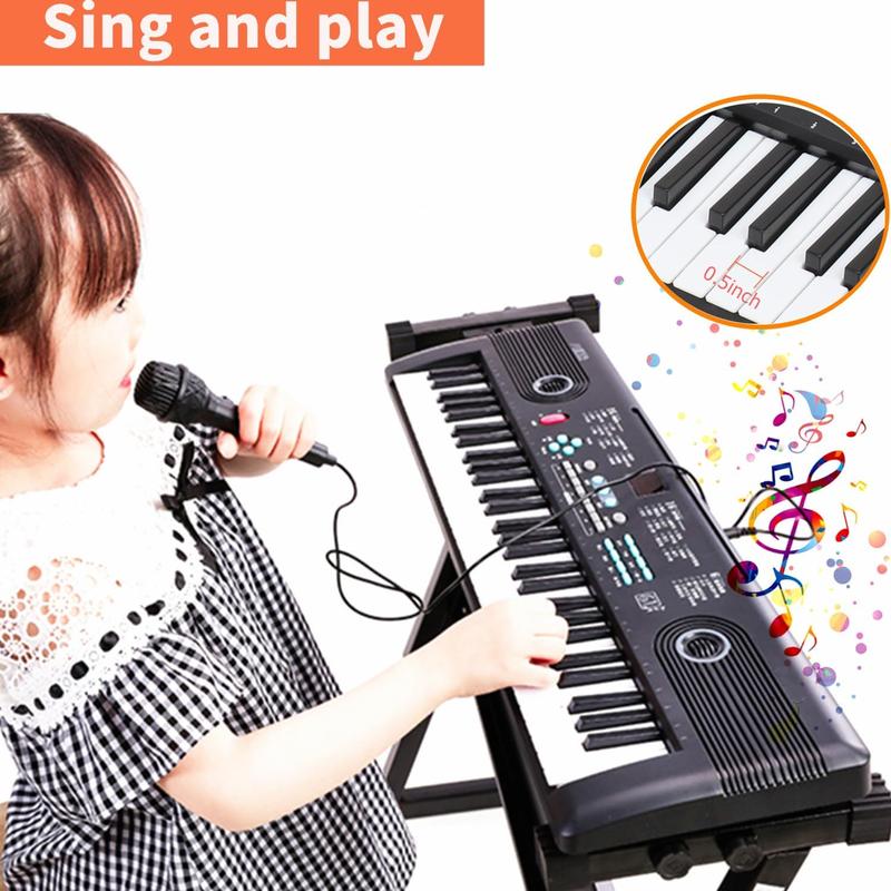 Keyboard Piano 61 Key Music Electric Piano For  Beginner W Dual Speaker Microphone Portable Digital Piano Birthday Christmas Gifts