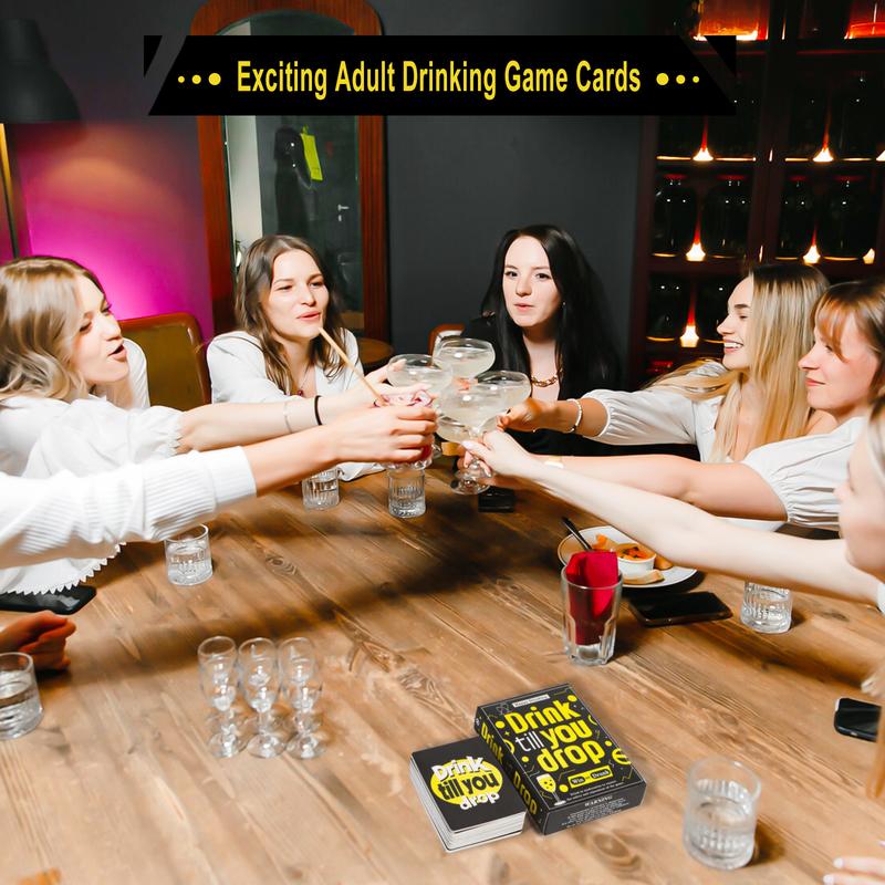 150pcs Adult Fun Drinking Game-Drink till you drop, Adult Party Games Multiple Hilarious Dares Scenarios Play with Friends and Families, Interactive Challenges for Adult Drinking Card Game Nights