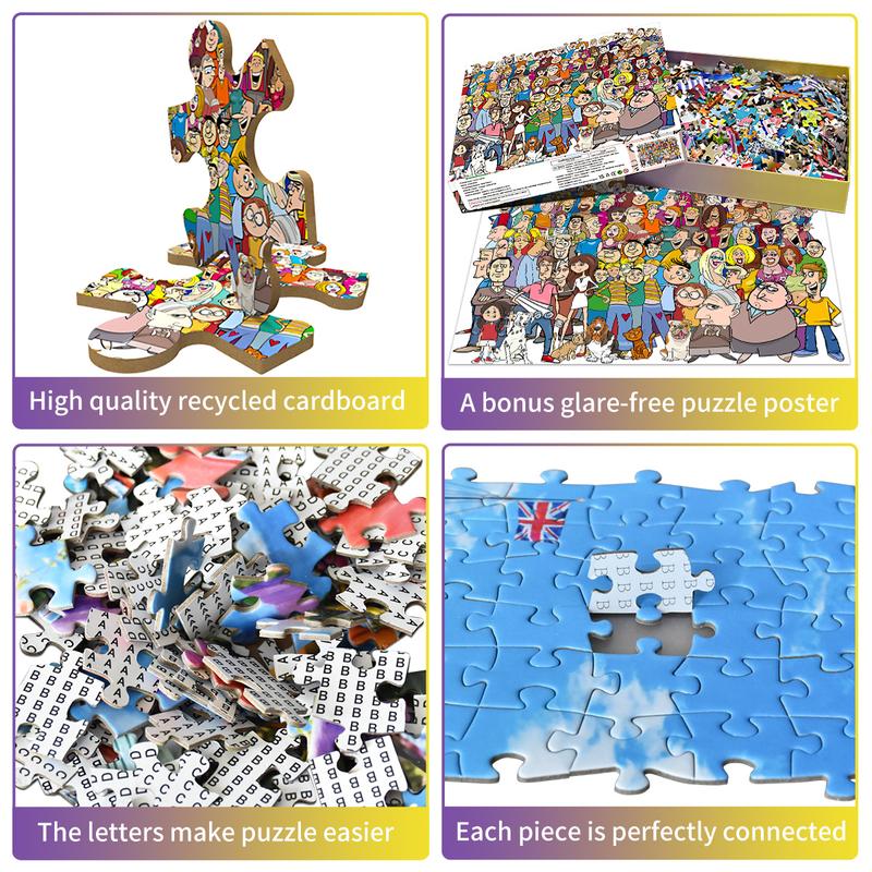 Huadada: 1000 Pieces of Adult Puzzles, Funny Family, Suitable for Home Decoration Holiday Gifts, Family Games, Grandparents Brainstorming