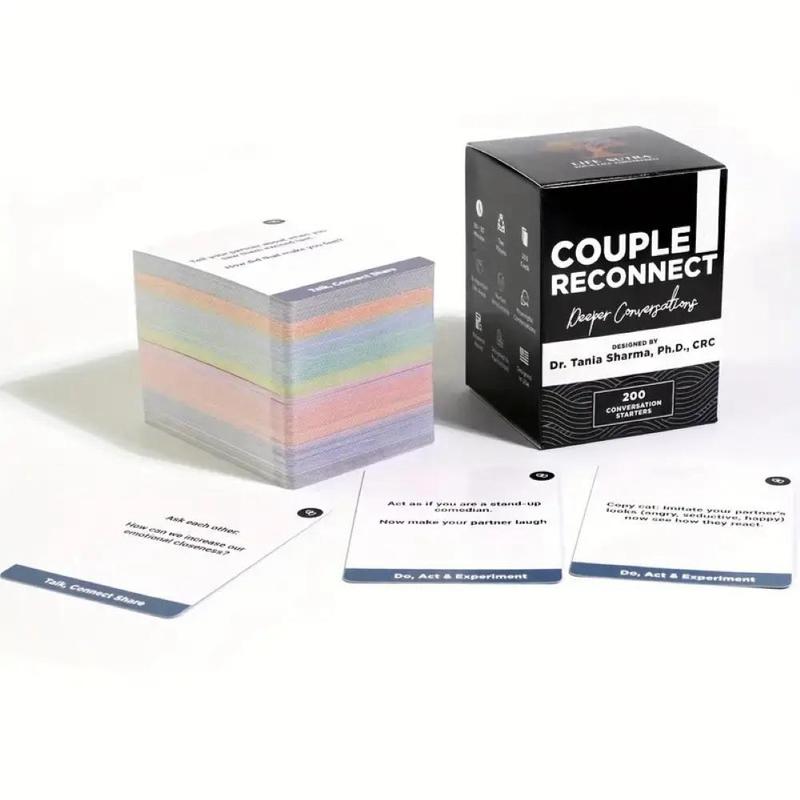 Couple Reconnect Conversation Card Game, 1 Box 200 Themed Conversation Card Game, Creative Small Gift, Holiday Accessory, Birthday Party Supplies