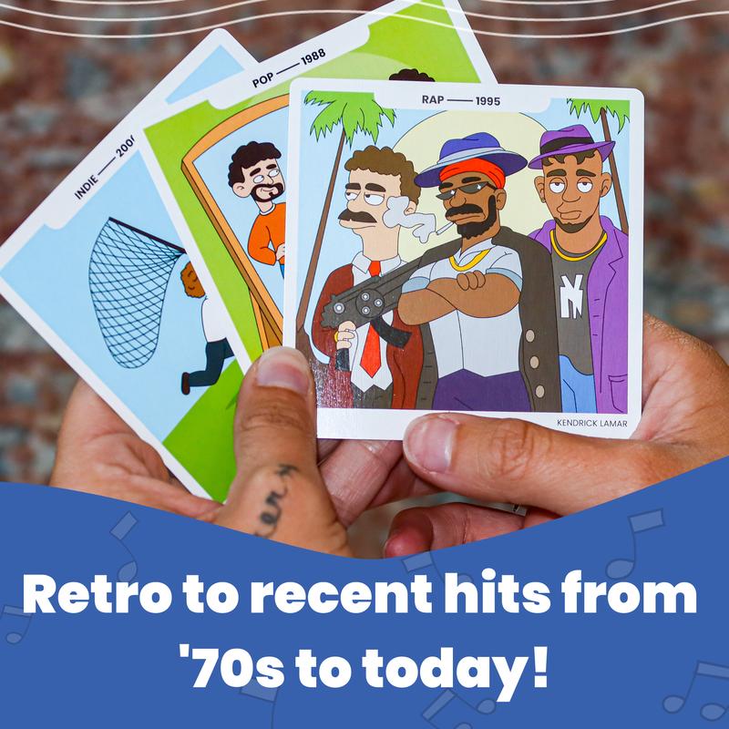 Name That Toon Music Trivia Card Game - Guess The Song and Artist with Cartoon Cards from the 70s to the 20s