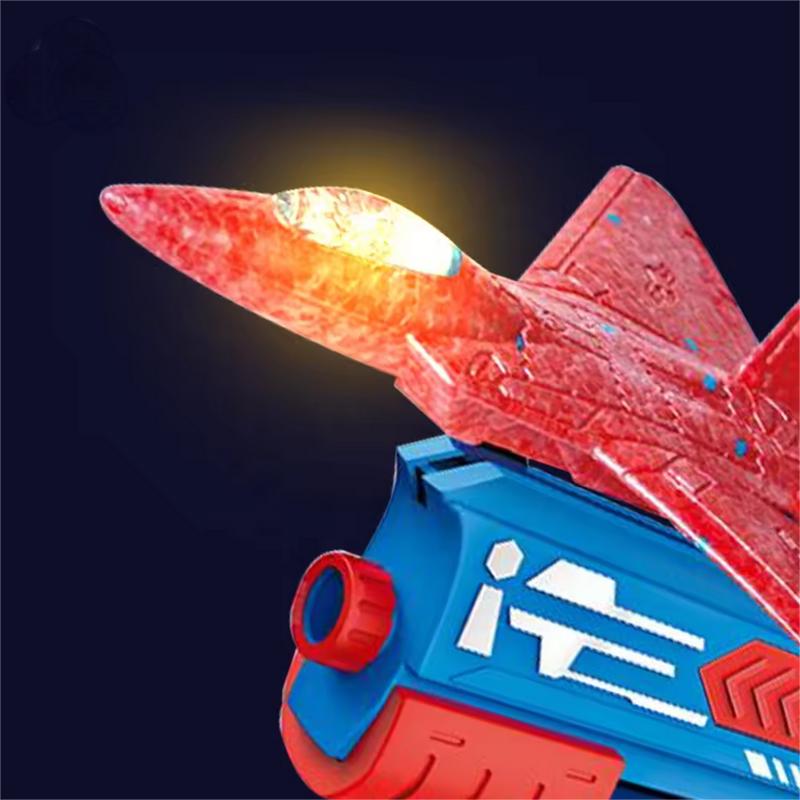 2 In 1 Foam Airplane Launcher Toy, LED Foam Catapult Plane for Kids, Outdoor Flying Toys, Birthday Gifts for 4 5 6 7 8 9 10 12 Year Old Boys and Girls