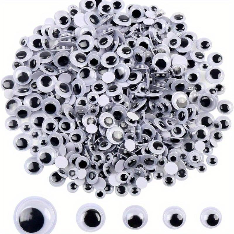 Self-adhesive Wiggle Googly Eyes, 100pcs set Mixed Size Black Wiggle Googly Eyes, Party Accessories for DIY Craft, Home Decor