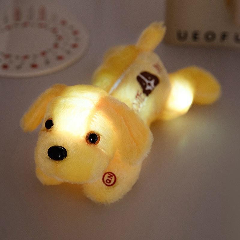 35cm 13.77in LED Dog, 1 Count Plush Toy Glow in the Night Plush Dog Toy (Battery Not Included) Soft Cartoon Dog Stuffed Animals Christmas Birthday Gift