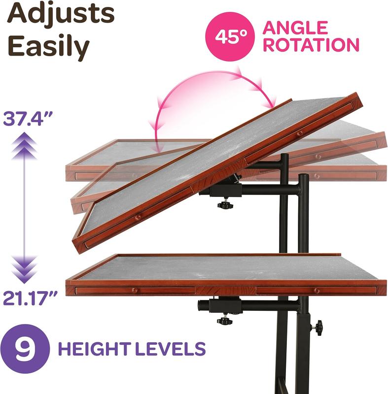 Joyberri Puzzle Station - Jigsaw Puzzle Table Rolling Puzzle Desk - 1500 Piece Puzzle Board with Bonus Puzzle Portable Jigsaw Puzzle Tables with Drawers and Legs - Height Adjustable for Adults and Kids