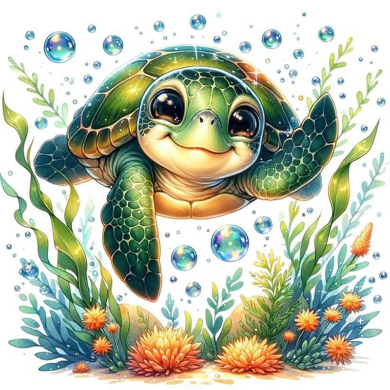 Cute Turtle Diamond Painting Kits for Adults - Diamond Art Kits for Adults Beginner, DIY Full Drill Diamond Dots Paintings with Diamonds 5D Gem Art and Crafts Home Wall Decor 14x14inch 120