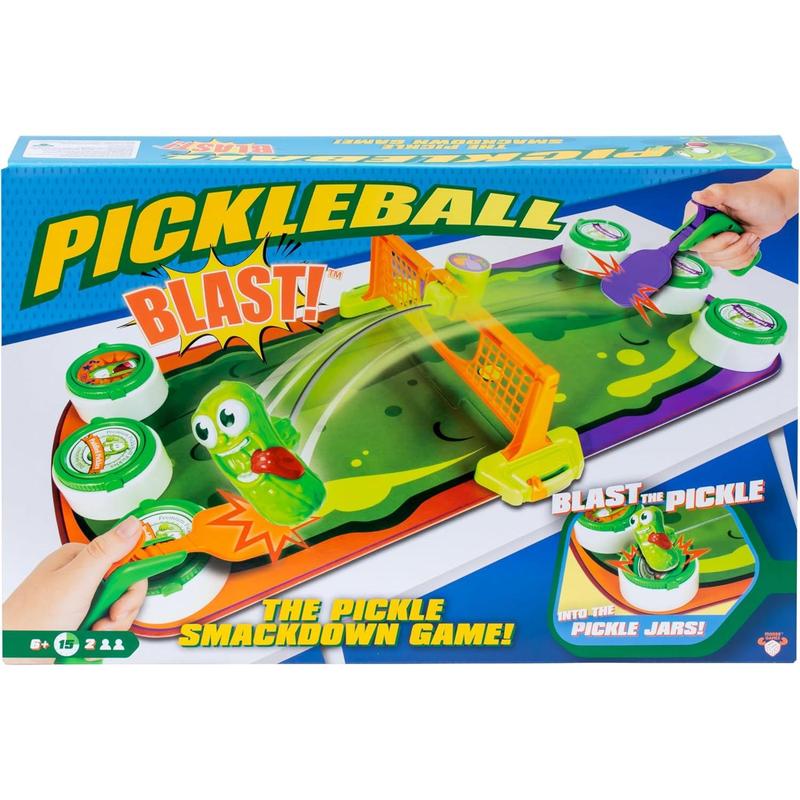 Pickleball Blast - The Pickle Smackdown Game, Players Will Love to Smash the Wildly Wiggling Pickle With Their Pickleball Paddle & Try to Flip Over the Pickle Jar Lids to Win, For 2 People, Aged 6+