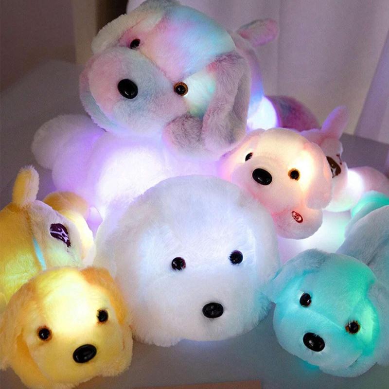 35cm 13.77in LED Dog, 1 Count Plush Toy Glow in the Night Plush Dog Toy (Battery Not Included) Soft Cartoon Dog Stuffed Animals Christmas Birthday Gift