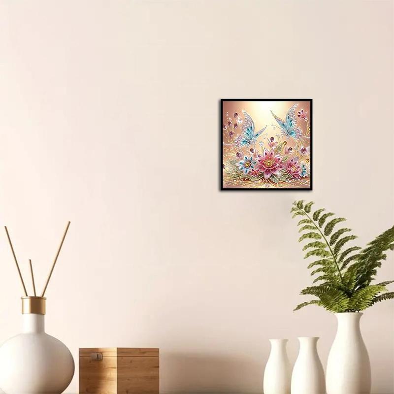 Flower & Butterfly Pattern DIY Diamond Arts Colorful Painting Kit without Frame, 1 Count DIY 5D Diamond Arts Colorful Painting for Home Wall Decor