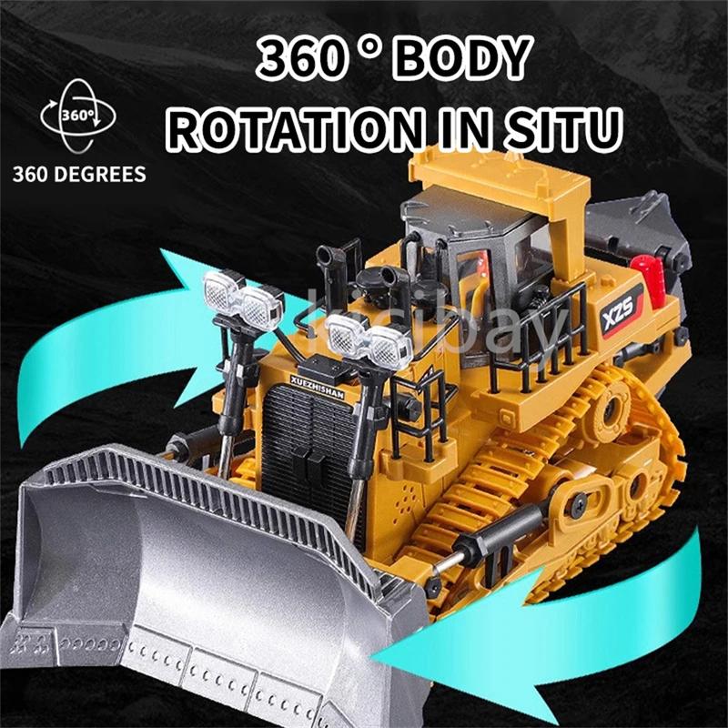 Remote Control Excavator Toy, 11 Channel RC Construction Vehicles Digger Toys Gift, RC Dump Truck Toy RC Bulldozer, Perfect 2024 Kid Birthday Gift