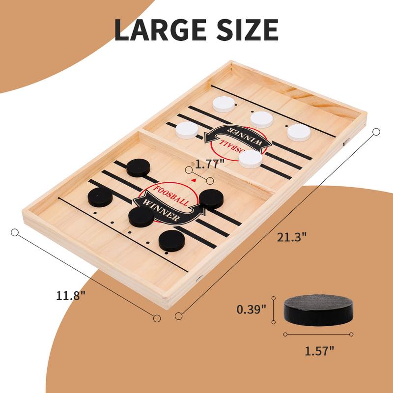 Large Sling Puck Game, Portable Table Hockey Game for family, Desktop Sport Board Game for Family Game Night Fun, Foosball Winner Board Game