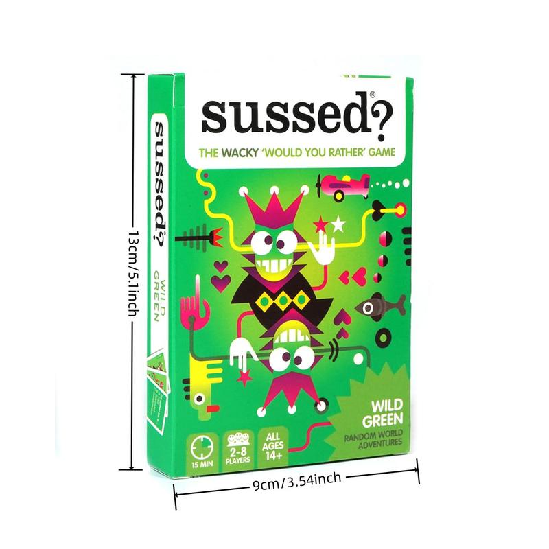 Sussed? The Game of Wacky Choices, 1 Box Conversation Cards for Camping & Road Trips Holiday Party Fun Game Box and Gift, Creative Small Gift