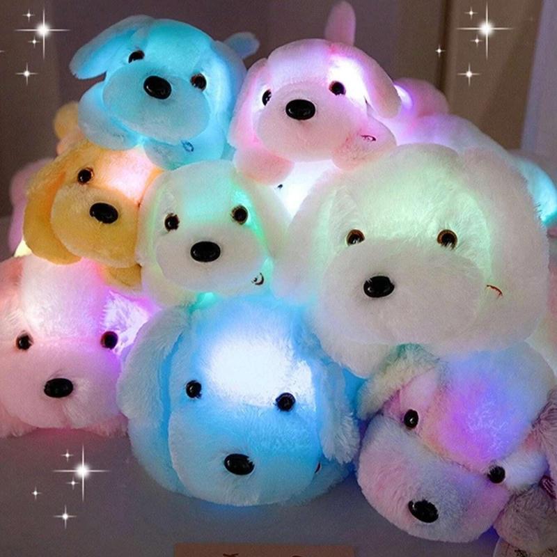 35cm 13.77in LED Dog, 1 Count Plush Toy Glow in the Night Plush Dog Toy (Battery Not Included) Soft Cartoon Dog Stuffed Animals Christmas Birthday Gift