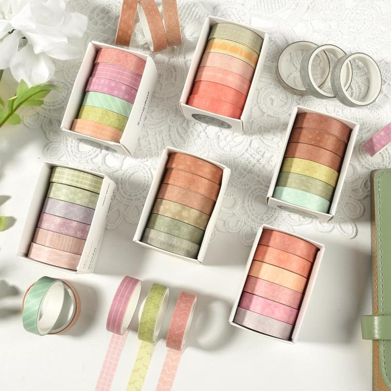 Minimalist Lattice Pattern Washi Tape (6 Rolls), Decorative Washi Tape, DIY Decorative Tape for Scrapbooking, Journaling, Gift Wrapping, Planning, Office Stationery & Supplies