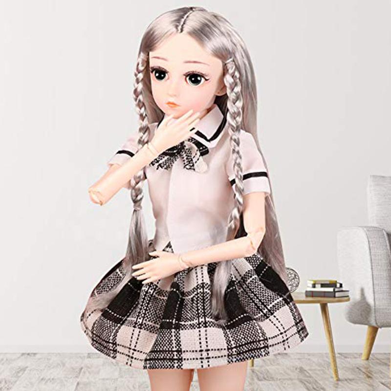 UCanaan BJD Dolls 1 4 SD Smart Doll 18 Inch 18 Ball Jointed Doll DIY Toys with Full Set Clothes Shoes Wig Makeup, Best Gitfs for Girls Christmas Birthday