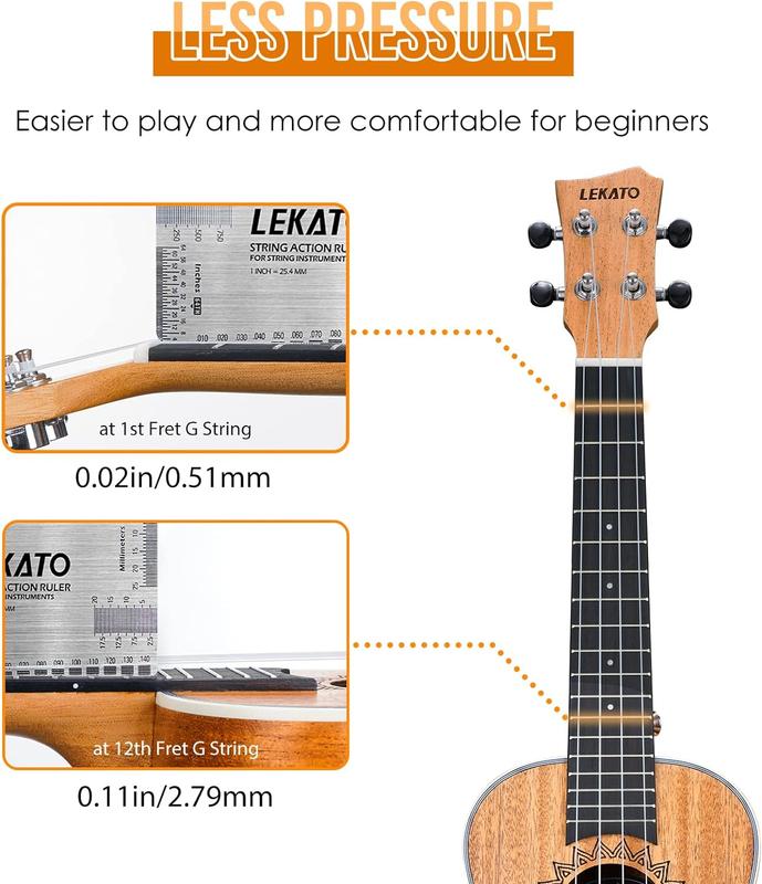  LEKATO Ukulele Kit,Concert Mahogany, 23 inch Ukelele Bundle for Beginners Adults Professional,Nylon String Wooden Hawaiian,Starter Uke Strap Tuner Picks Set,Music Education Player Boy Girl Friend Christmas Party Fun Relaxing Gift