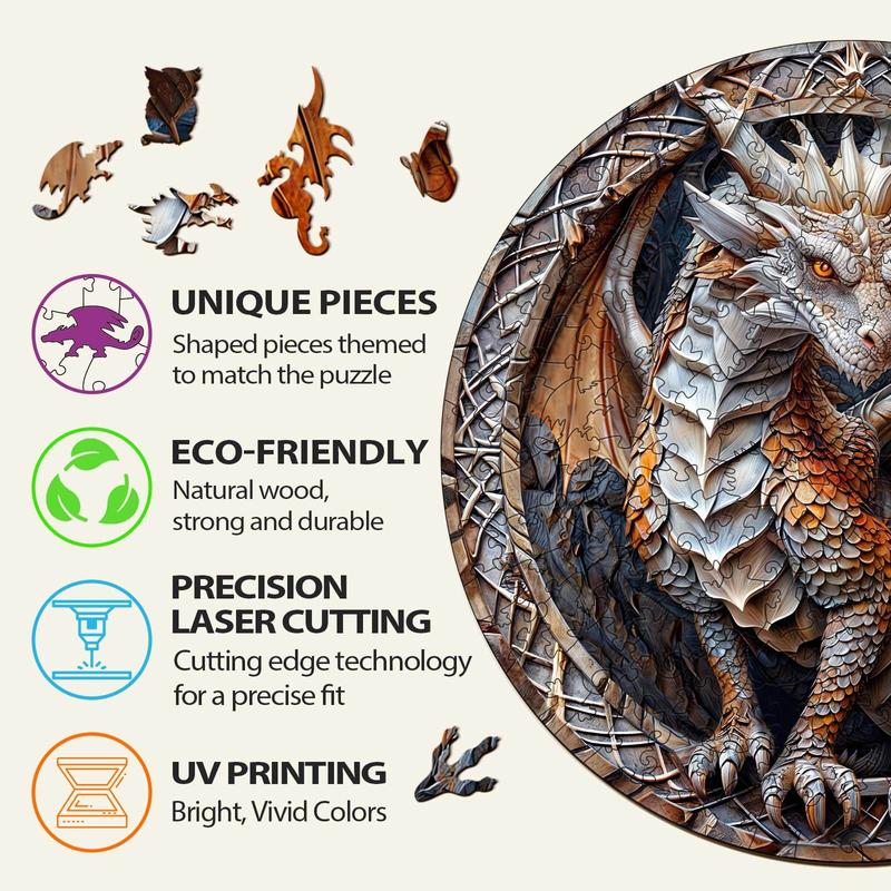 3D Cave Dragon Wooden Jigsaw Puzzle - Classic & Novelty Toy 3d  wooden