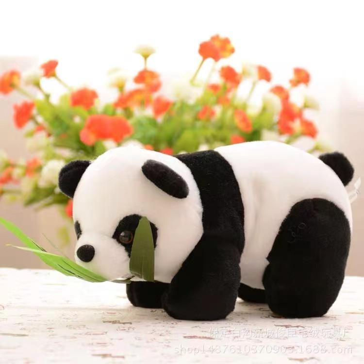 Black and white panda doll plush toy, Chinese giant panda lying down pillow doll, children's girl and boy gift