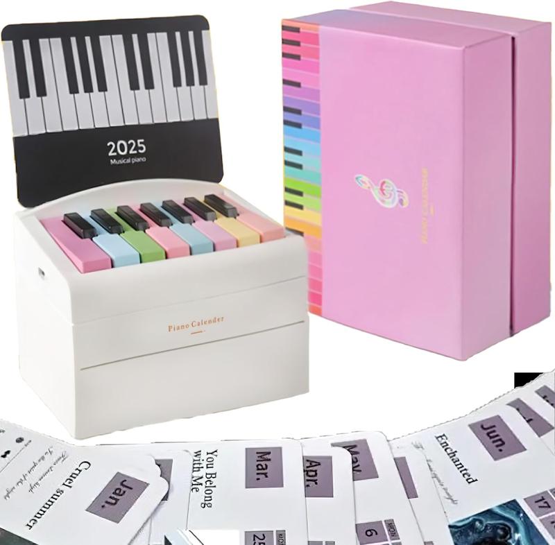 2025 Playable Mini Piano Advent Calendar – Rechargeable 15-Key Piano with 52 Sheet Music, 28 Interactive Cards, Perfect Christmas Gift for Music Lovers, Family & Friends