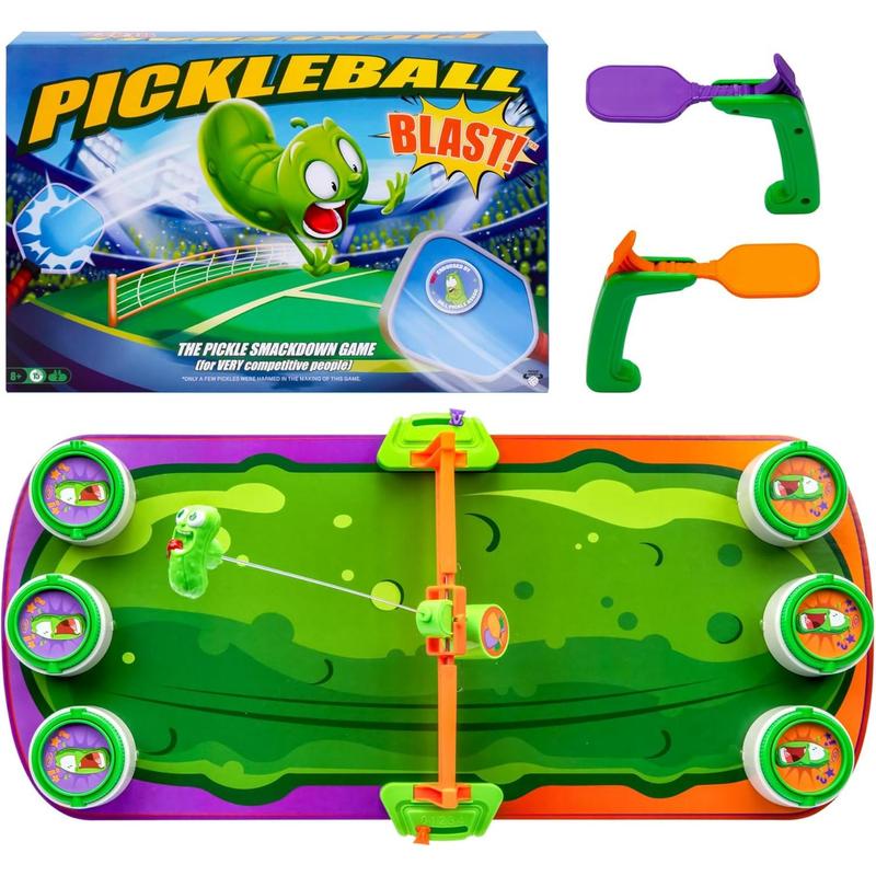 Pickleball Blast - The Pickle Smackdown Game, Players Will Love to Smash the Wildly Wiggling Pickle With Their Pickleball Paddle & Try to Flip Over the Pickle Jar Lids to Win, For 2 People, Aged 6+