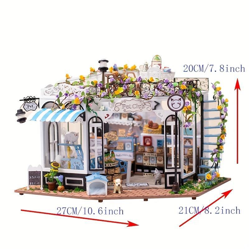 Miniature DIY Wooden House (1 Set), DIY Hobby of Assembling Models, Easter Essentials Miniature House Model, Creative Birthday Gifts for Friends, Scene Room Decoration