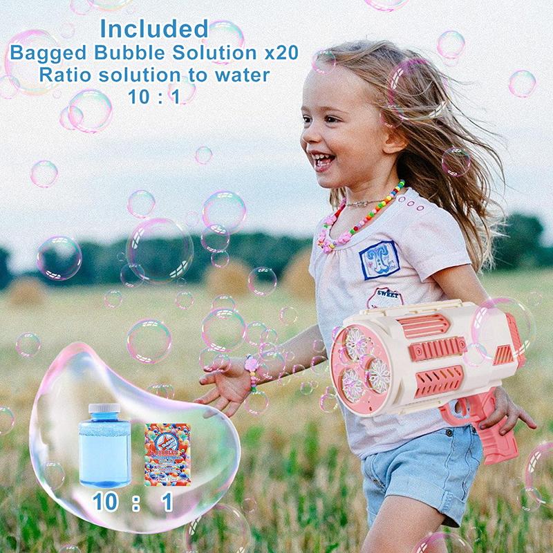 Automatic Colorful Light Bubble Machine Toy Bubble Blaster Best Gift Toy