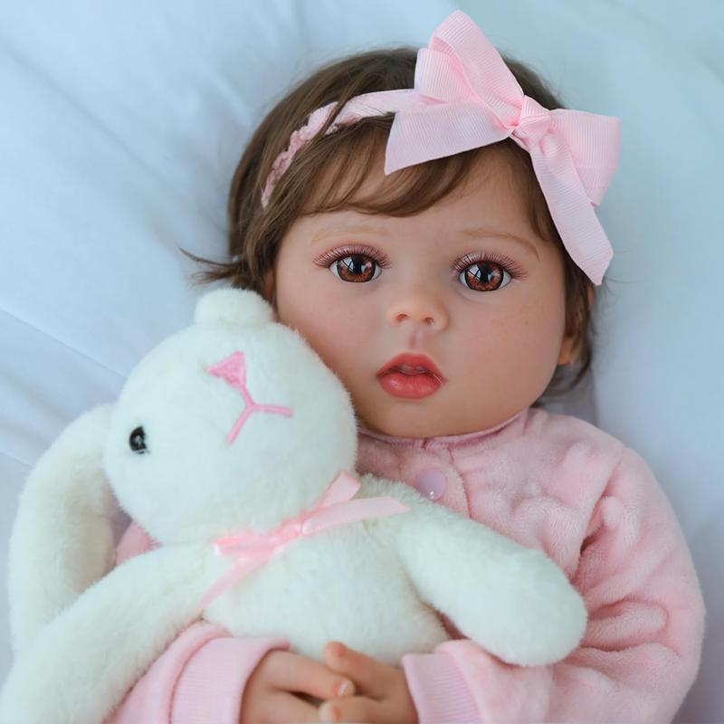 [IN STOCK] Realistic Reborn Baby Dolls - 18 Inch Silicone Baby Girl, Real Life Dolls with Full Body Vinyl, Newborn Lifelike Weighted Dolls for Ages 3+ Gift