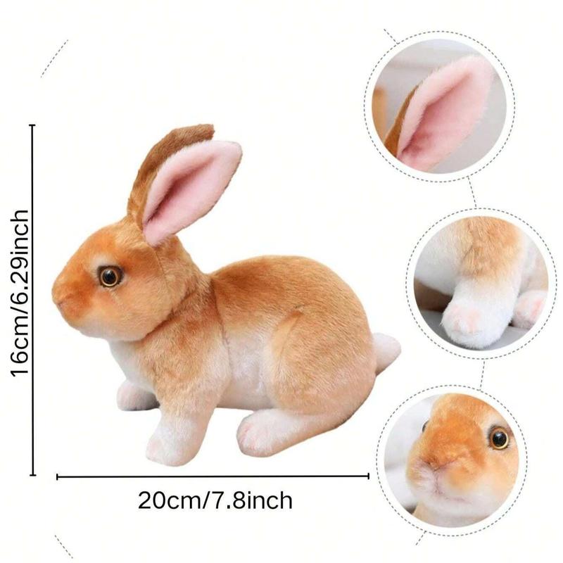 16cm 6.29in Rabbit Plush Toys, 1 Count Simulation Rabbit Toys Cute Rabbit Plushies Cartoon Rabbit Pillow for Bedroom Easter ChristmasThanksgiving Gift