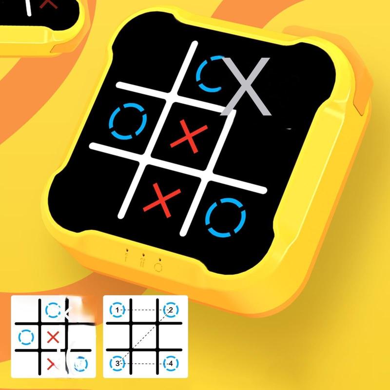 Tic Tac Toe Game, 3 in 1 Handheld Puzzle Game Console, Portable Travel Games for Car Ride, Board Games for Adults