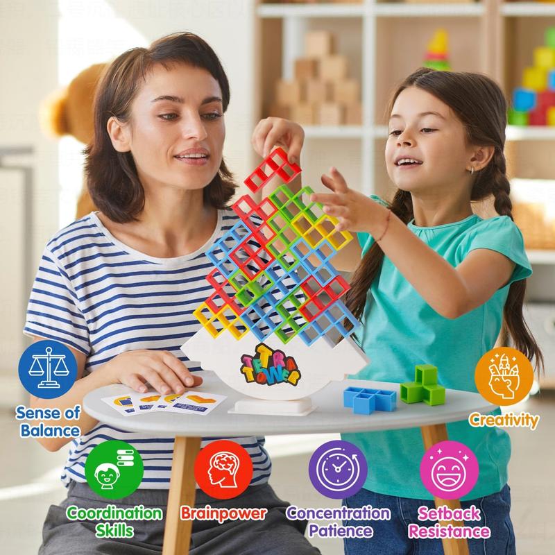 Tower Balance StackingGame,Board Game for 2+ Players friendsgathering Family Games, Parties, Travel Kids& Adults Tovs, Tetra Tower Game forAdult,Puzzle game,punishinggames,Cultivating tacit understanding andcoordination