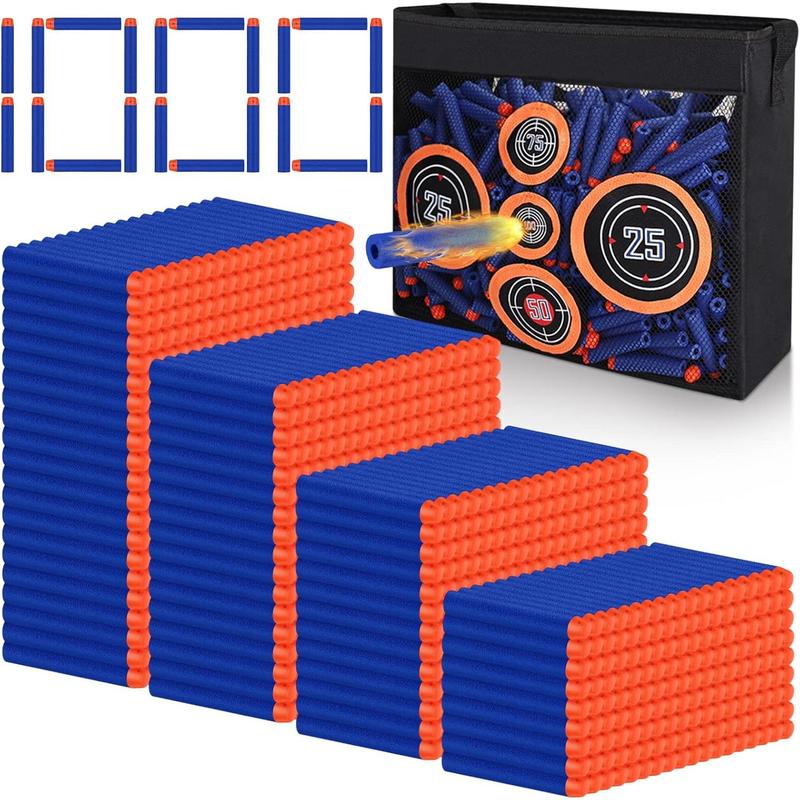 1000PCS Bullets Refill Darts Fit for Nerf N-Strike Elite Series Bulk Bullets Compatible for Nerf Party with Portable Shooting Practice Target Mesh Bag