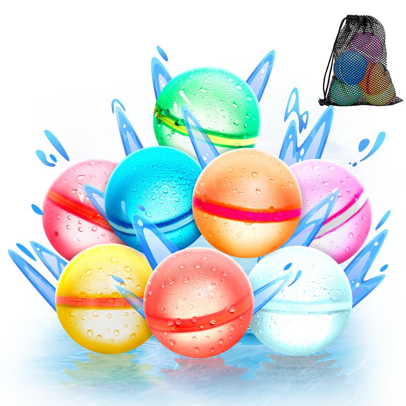 2024 Upgraded Magnetic Reusable Water Balloons Fast Refillable for Kids Outdoor Activities, latex-free Kids Pool Beach Bath Toys, Self-Sealing Water Bomb Quick Fill for Summer Games