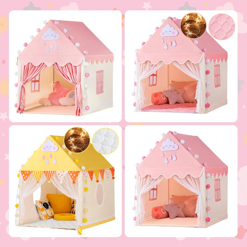 Sumbababy Princess House Tent for Girl, Fairy Princess Castle Playhouse, Perfect Gift Indoor Outdoor Toy Fun Game with Star Light Large forkids