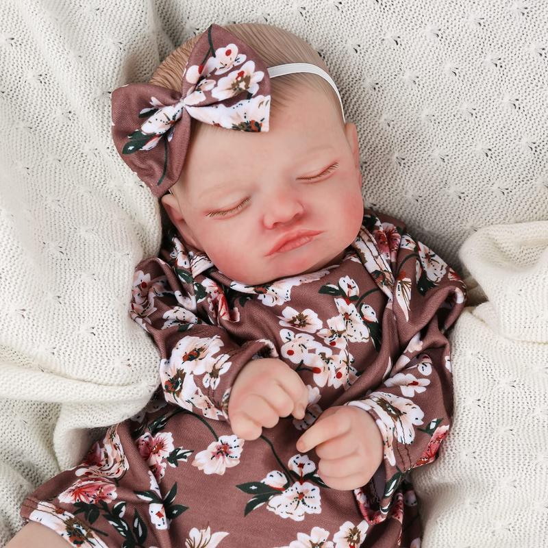 Wooroy Reborn Baby Girl Dolls - Birthday Gift, Girl Gift, Kids Gift, Christmas Gift, Big Sister Gift, 20 inch Lifelike Newborn Baby with Realistic Veins for Kids Age 3 +