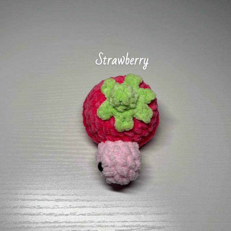 Handmade Mini Crochet Fruit Turtles, Stuffed Turtle Toy, Mini Crochet Plushie