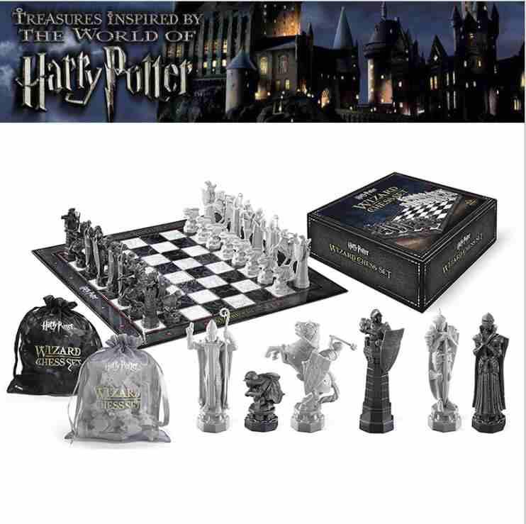 Harry Potter Wizard Chess Set, Enchanting World Chess Board, Magical Wizarding Chess Set, Collector's Gift for Harry Potter Fans, Christmas Gift