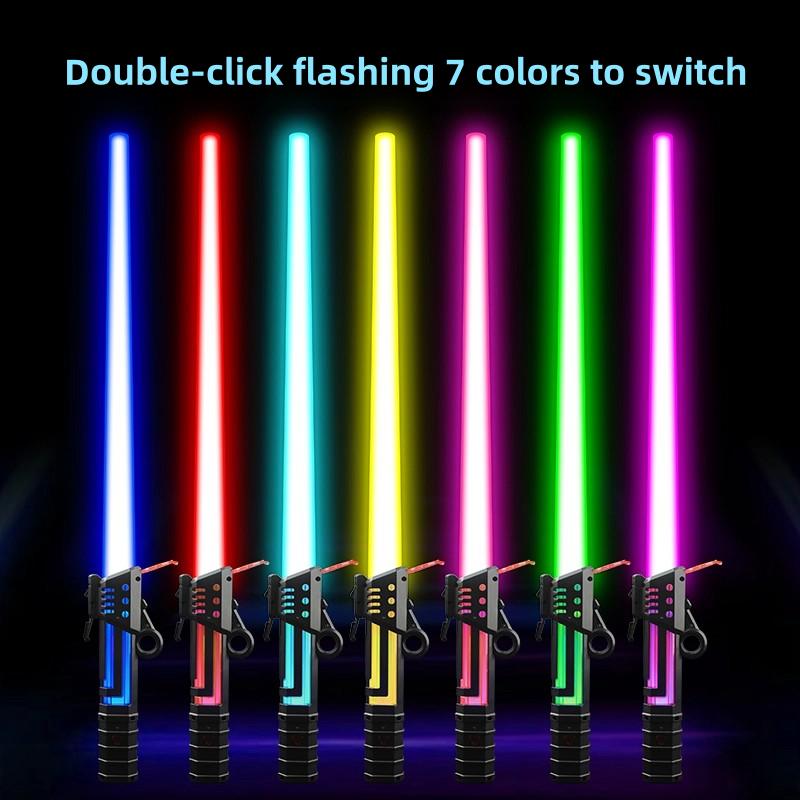 Light Up Saber with Sound,7 Color Retractable Light up Saber for Kids,Boys Sword Toy,Galaxy War Fighters and Warriors for Dress Up Party, Xmas Present