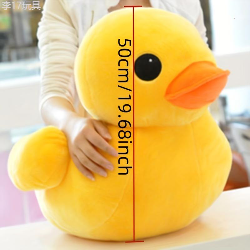 Jumbo Yellow Duck Plush Pillow  Soft Cartoon Cotton Stuffed Animal Toy, Cute Duckling Cushion for Bedroom Living Room Sofa Decor, Charming Festival Gift for Girlfriend, Age 3+