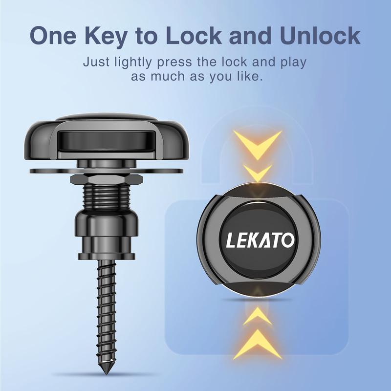 LEKATO Bass Guitar Strap Locks for for Electric Guitar & Bass Strap, Locks Security Quick Release Strap Guitar Strap Locks Set, Retainer System for Electric Acoustic Guitar, Bass, Ukulele Strap